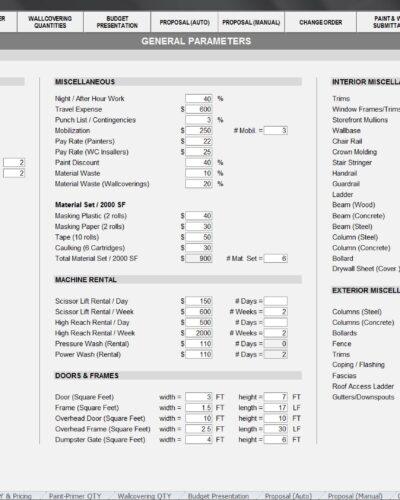 Painting Estimating System